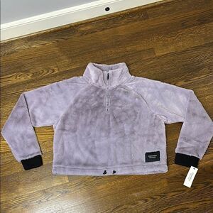 Calvin Klein Dusty Lavender Fleece 1/2 zip Crop Jacket - Size Large